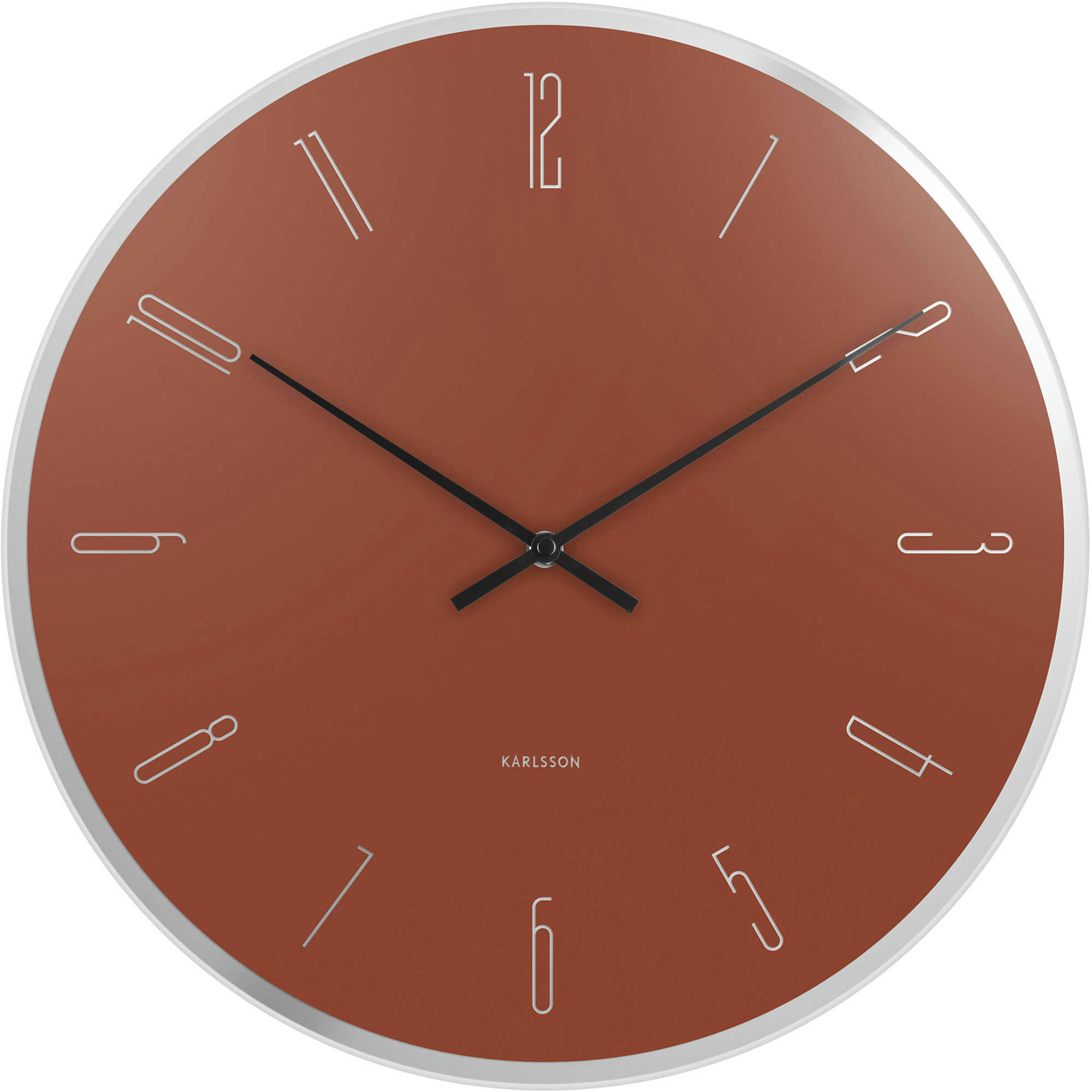 WALL CLOCK - Horloge en verre mirror numbers marron