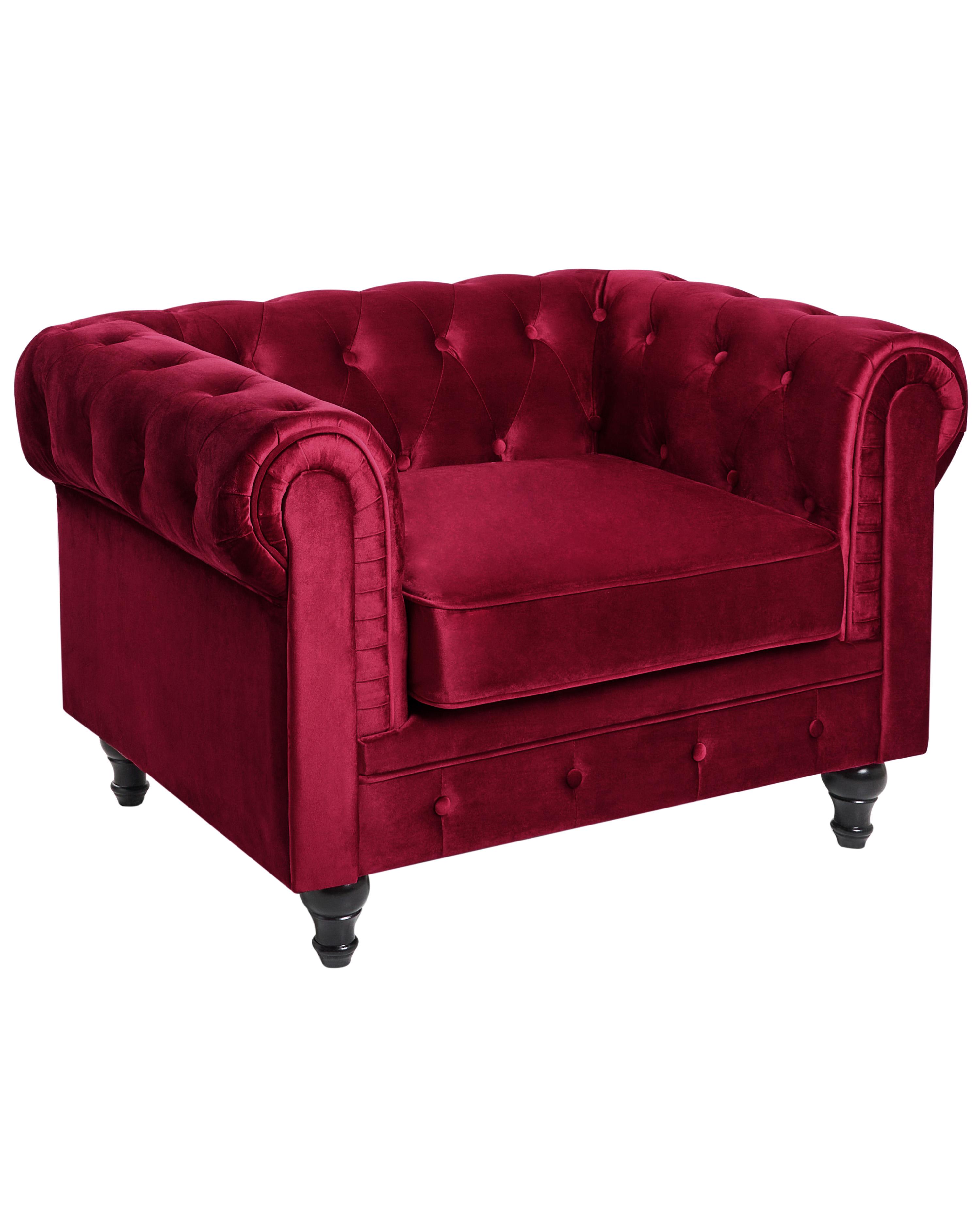 Armchair CHESTERFIELD Velvet Burgundy