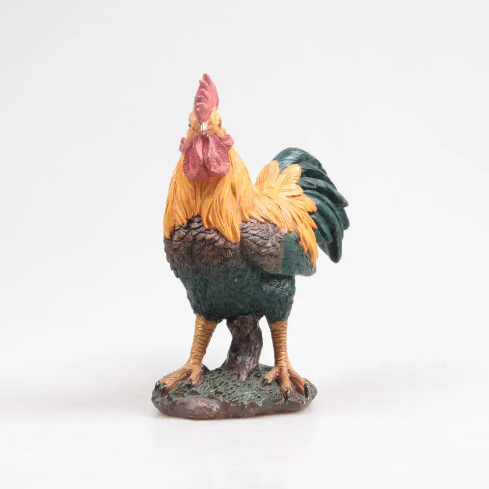 Farmwood Haan/Kip tuin beeldje - binnen/buiten - 20 x 12 x 23 cm