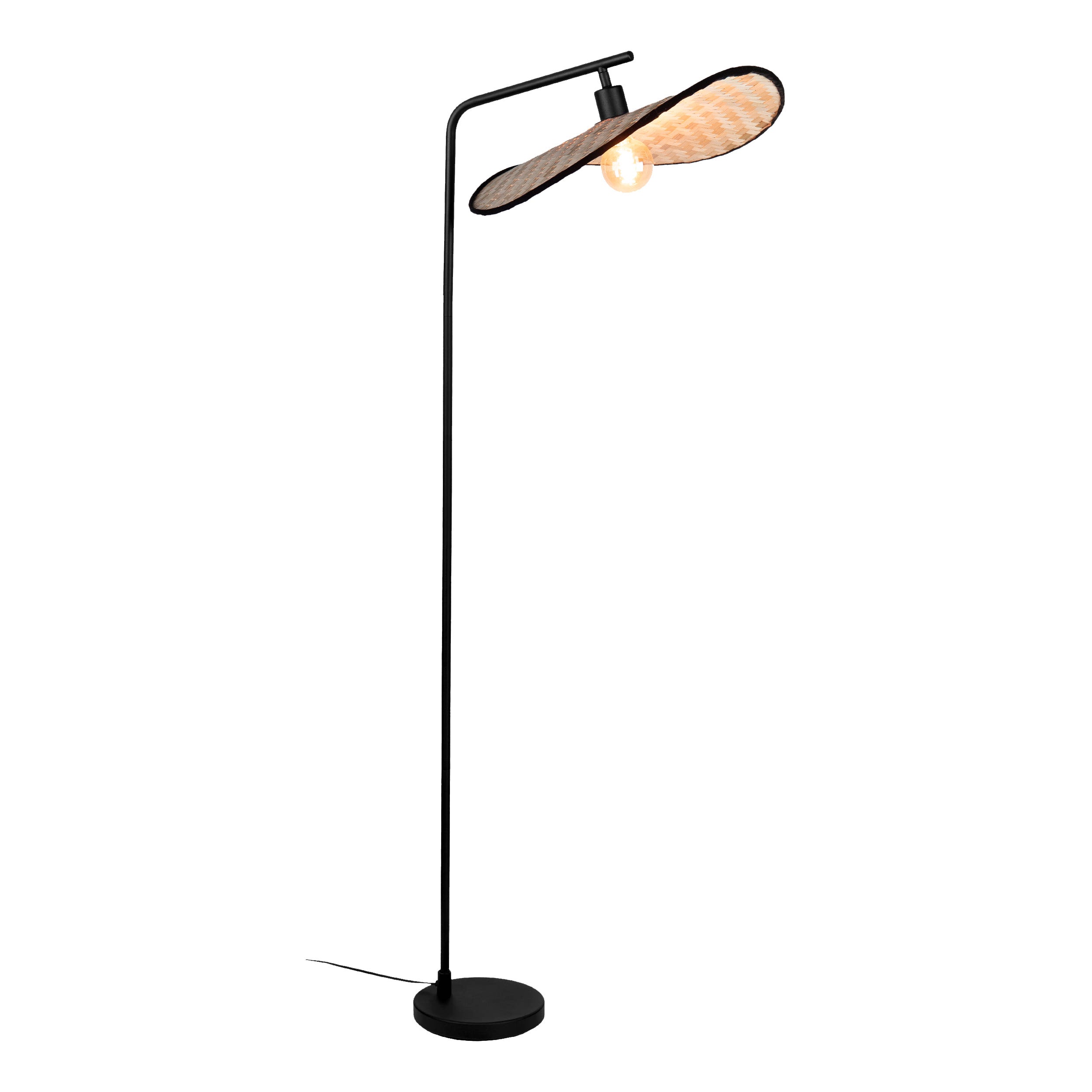 EGLO Vloerlamp Marywell - e27 - hout - zwart/bruin