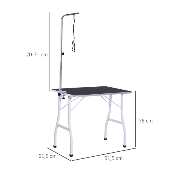 Trimmtisch, schwarz, BxHxL: 76 x 91,5 x 91,5 cm