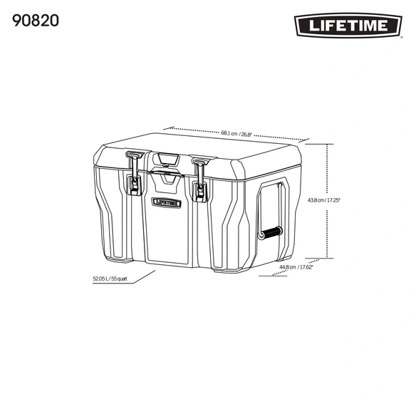 Kühlbox, grau, Polyethylen (PE), BxHxT: 69 x 44 x 44 cm
