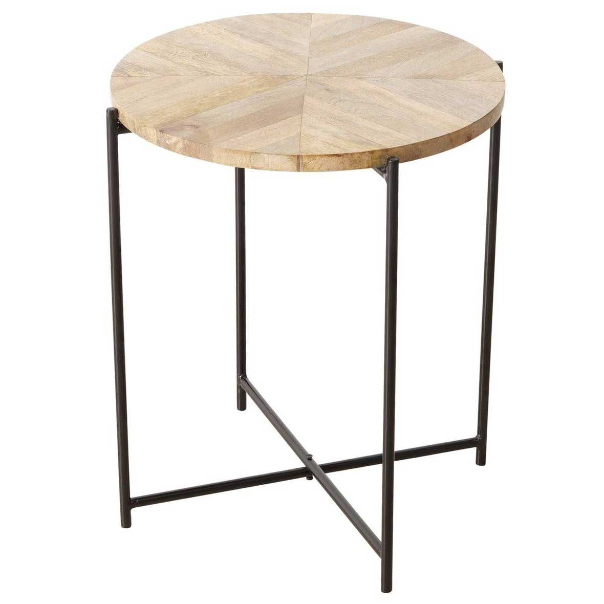 Stolik kawowy z blatem z drewna mango MANDI, Ø 46 cm