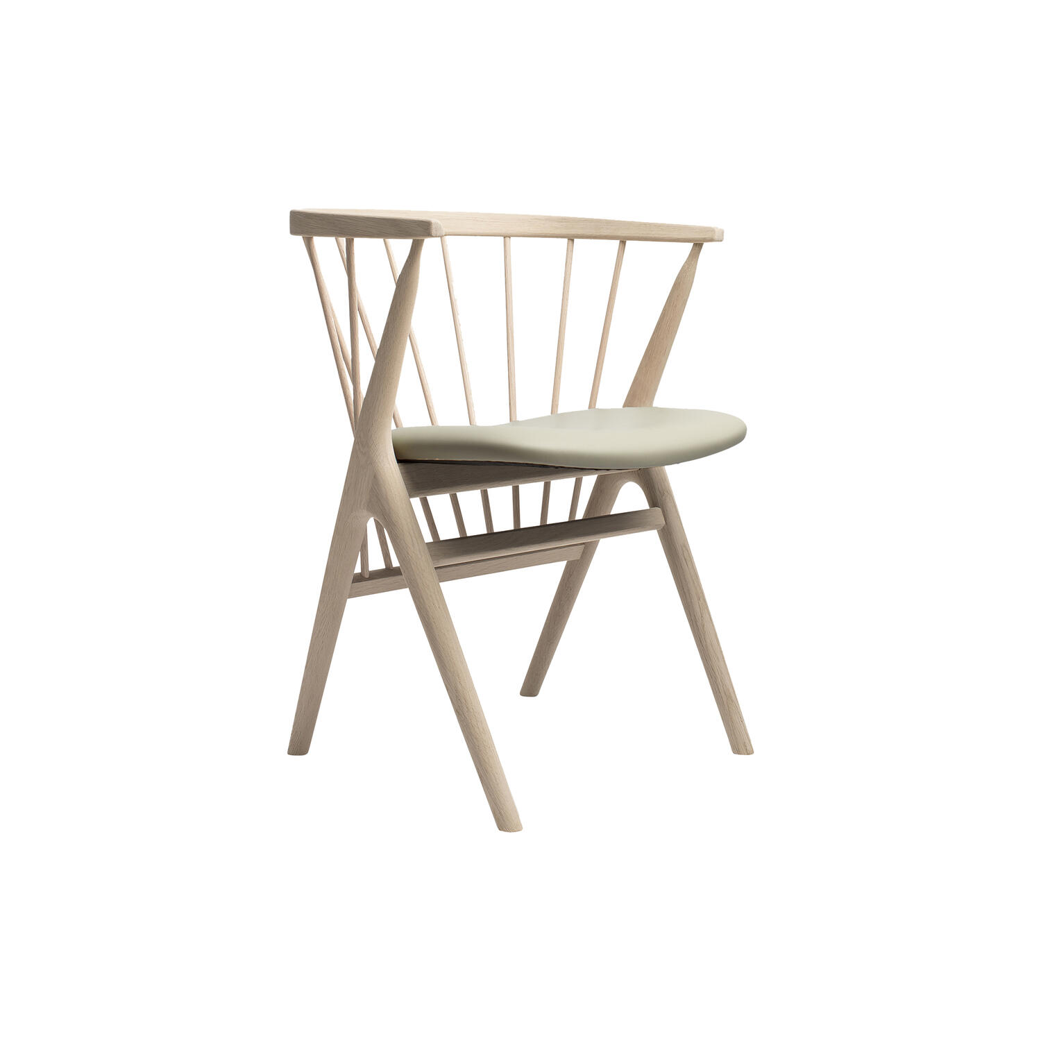 Sibast No 8 spisestol, white oiled oak/light grey