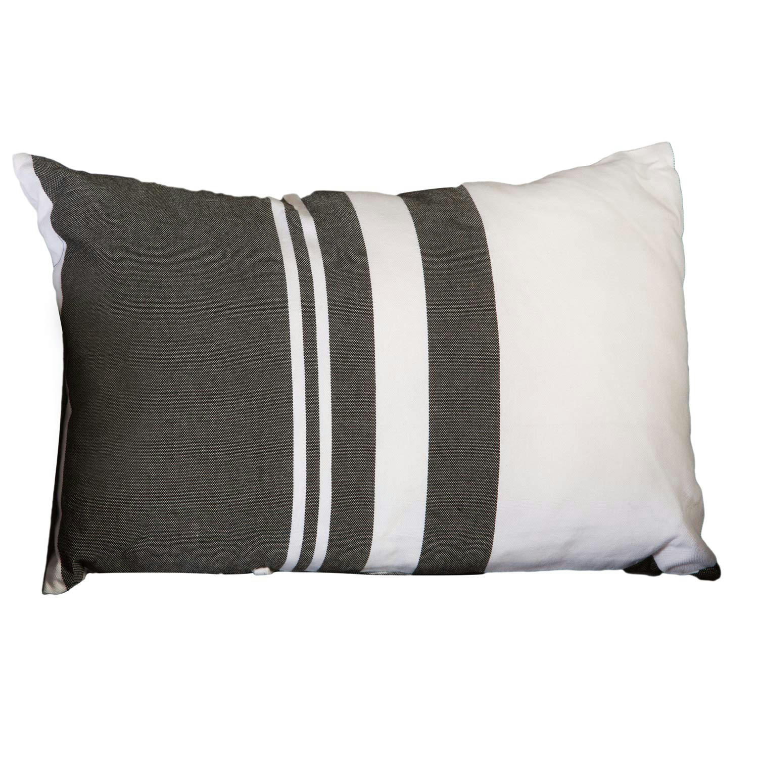TANGER - Housse de coussin coton motif symétrique noir blanc 35 x 50