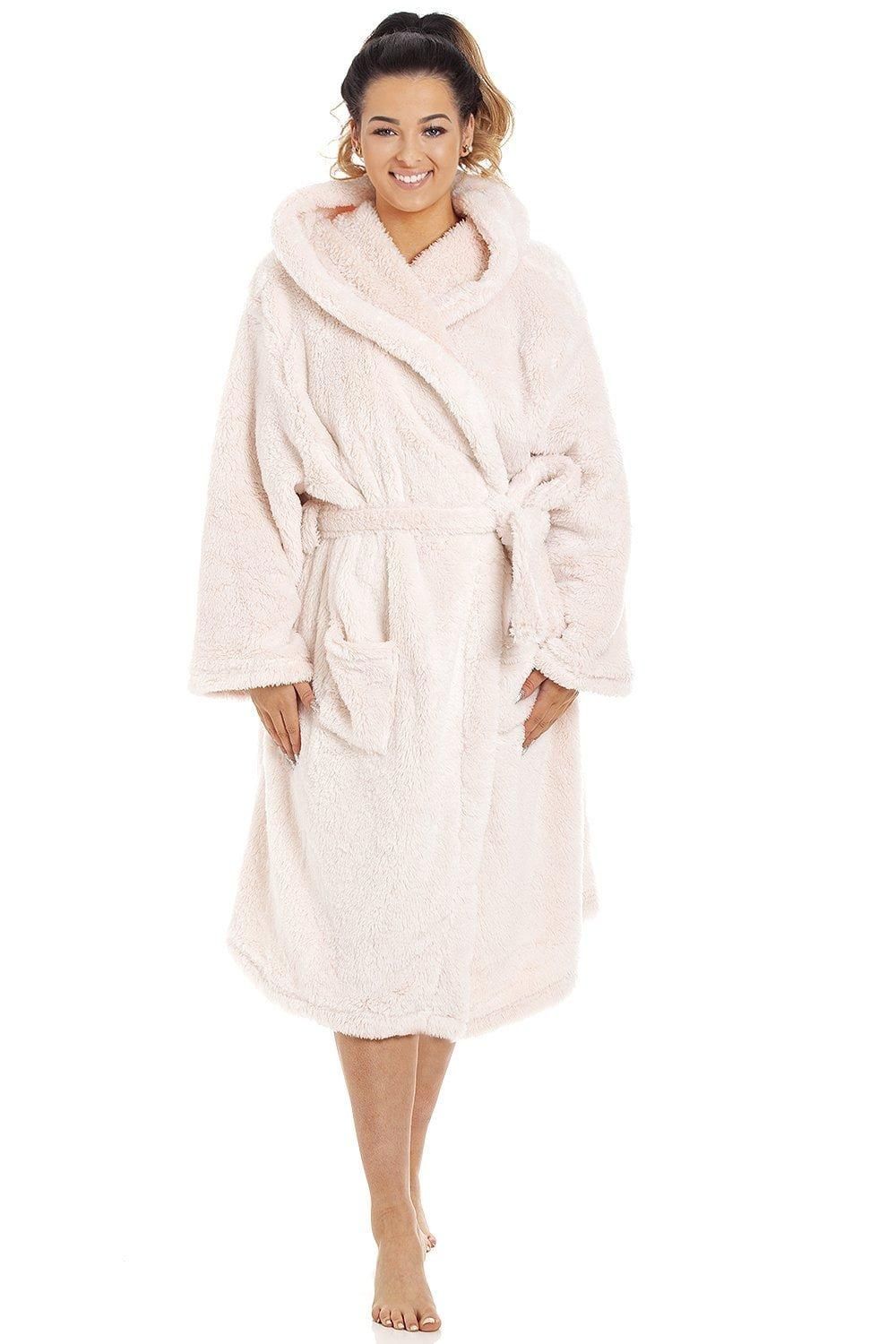 Camille Womens Super soft Fleece Hooded Robes