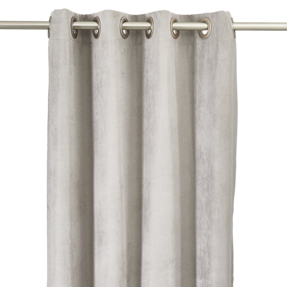 Rideau à oeillets toucher doux polyester uni 135x240cm (3 modèles)