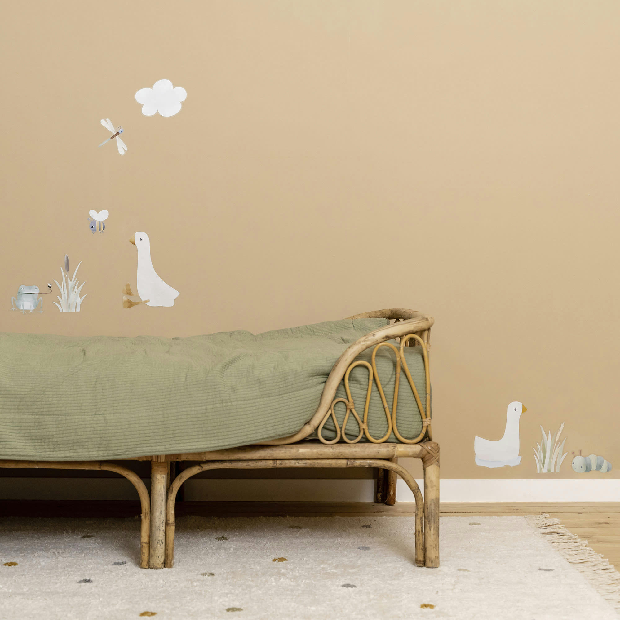 - stickers muraux little goose blanc vert 42x30cm