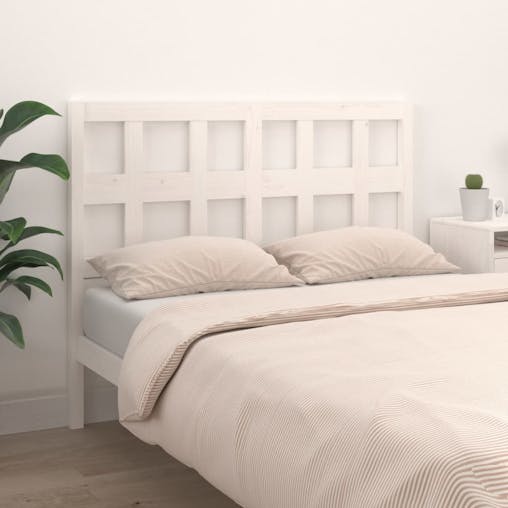 NNEVL Bed Headboard White 185.5x4x100 cm Solid Wood Pine
