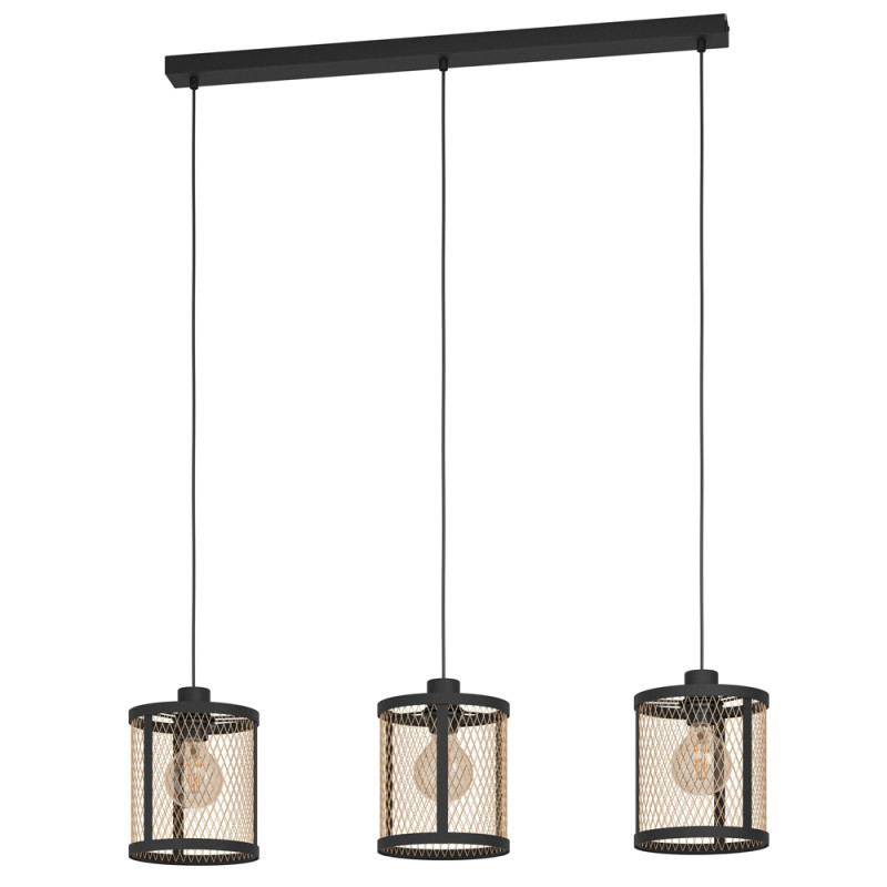 Suspension Dellow noire E27 3 x 40 W EGLO