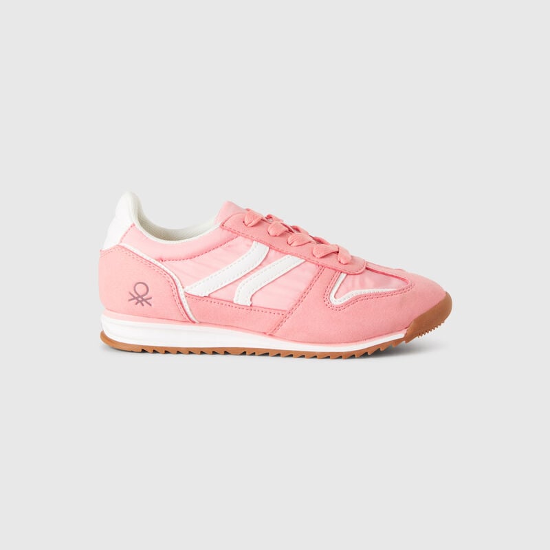 Sneakers in nylon and suede fabric