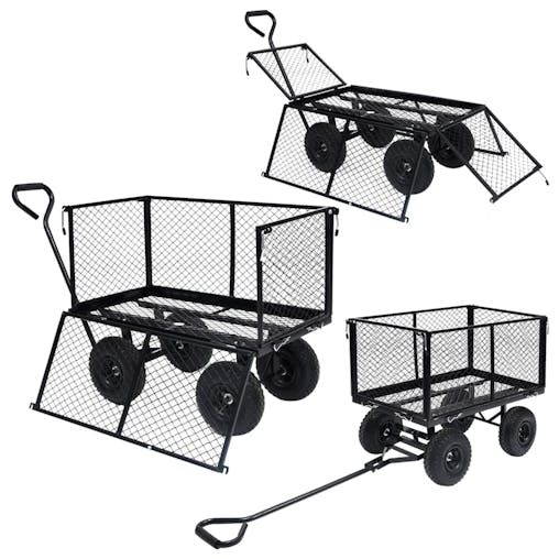 NNEVL Garden Hand Trolley Black 350 kg