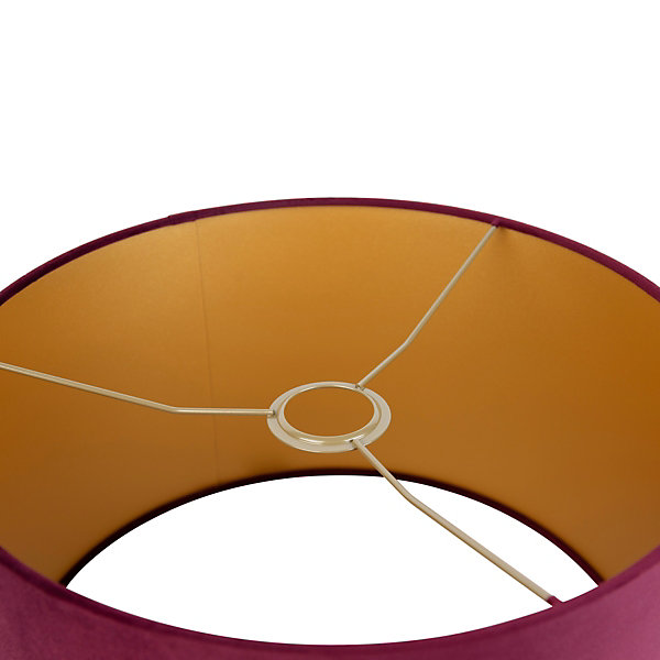 Abat-jour en velours rouge 35/35/20 avec intérieur doré