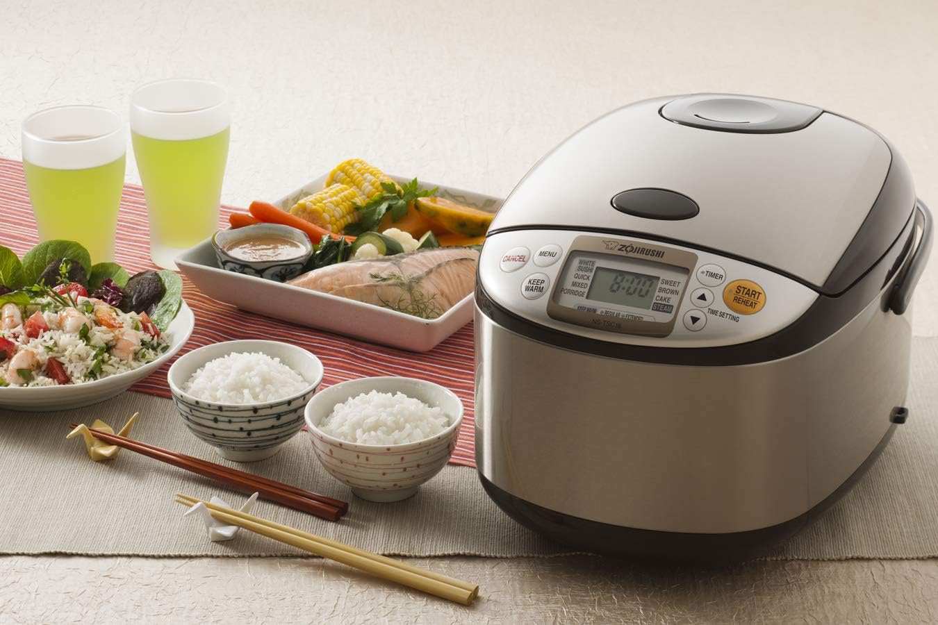 Rice Cooker and Warmer, 1.0-Liter, Stainless Brown(10 cups/Rice Cooker)