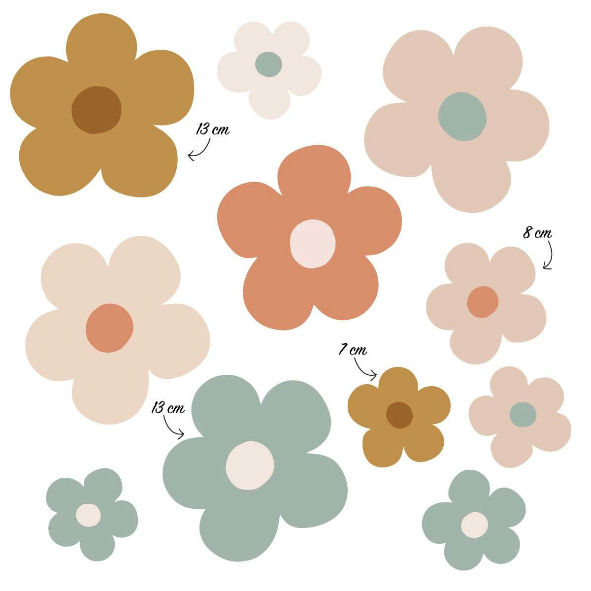 DAISY - Stickers muraux en vinyle marguerites multicolore