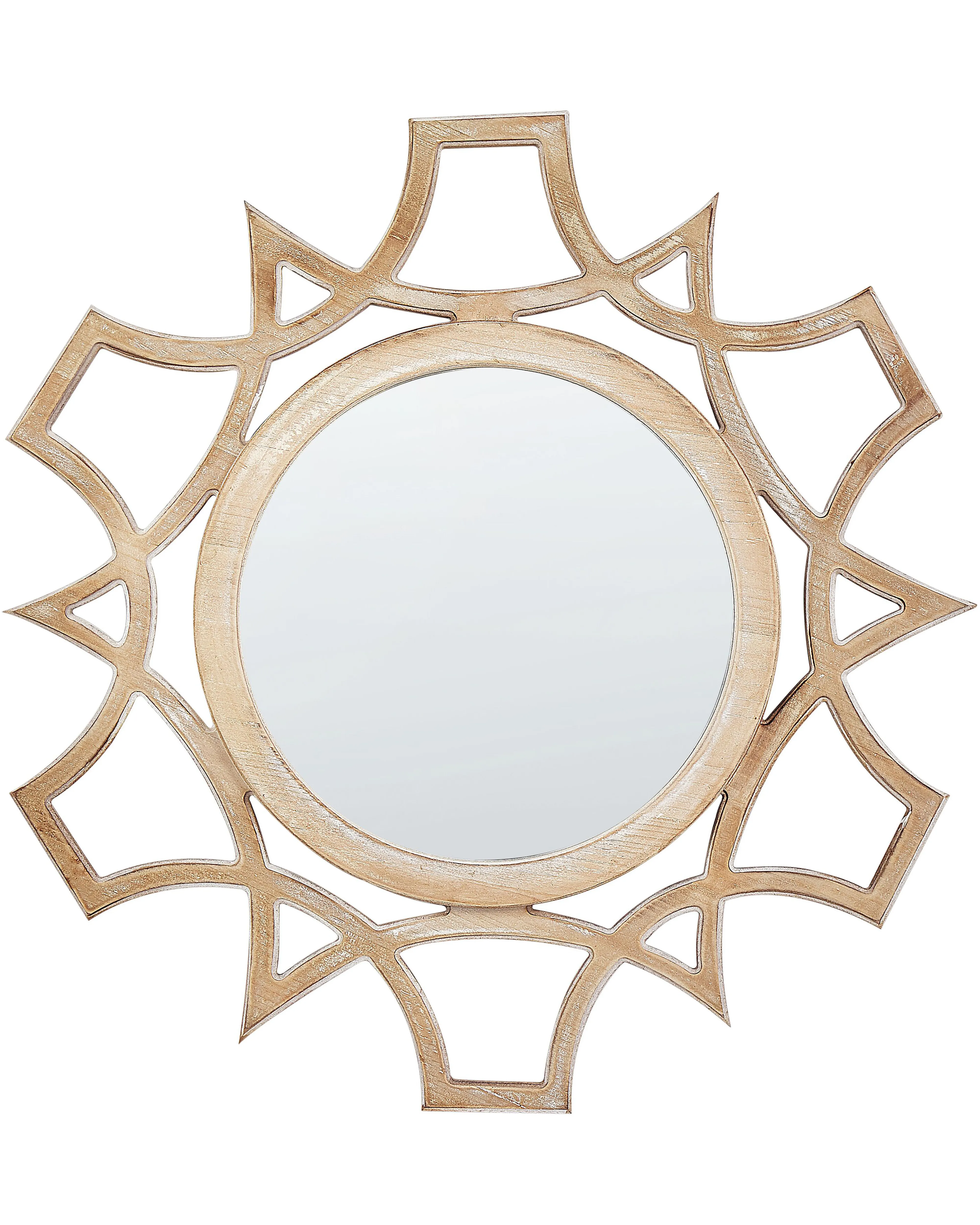 Wall Mirror ZAPOPAN 60 cm 60 cm Light Fir Wood