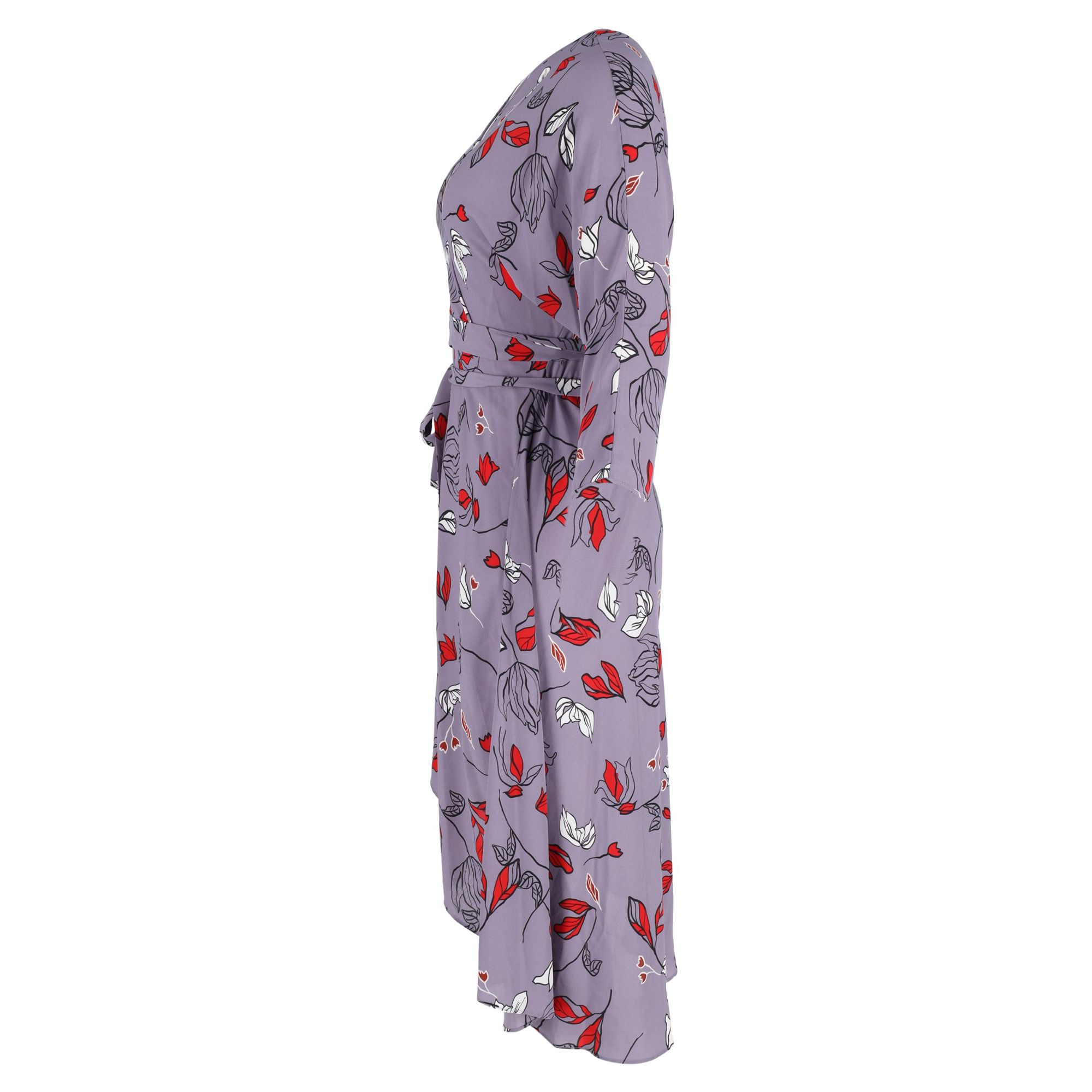 Diane Von Furstenberg Preloved Floral Midi Dress in Purple Viscose