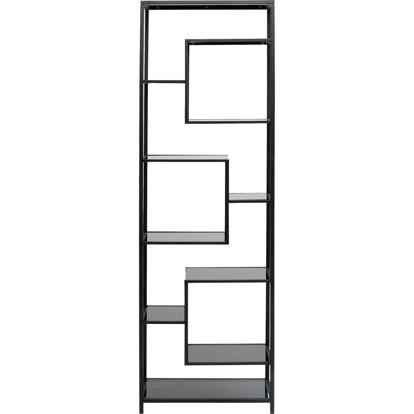 LOFT - Etagère 195x60 en acier noir et verre teint