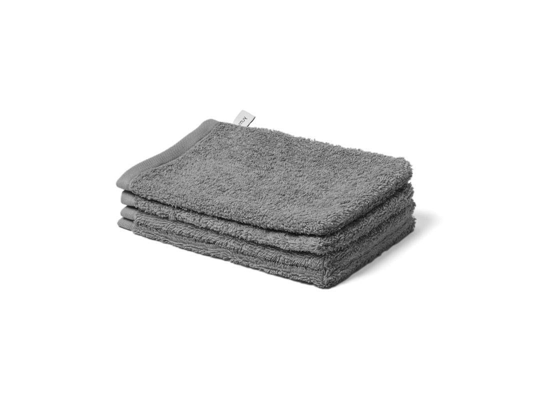 Yumeko washandjes Terry - dark grey - 15x22 - 4 st