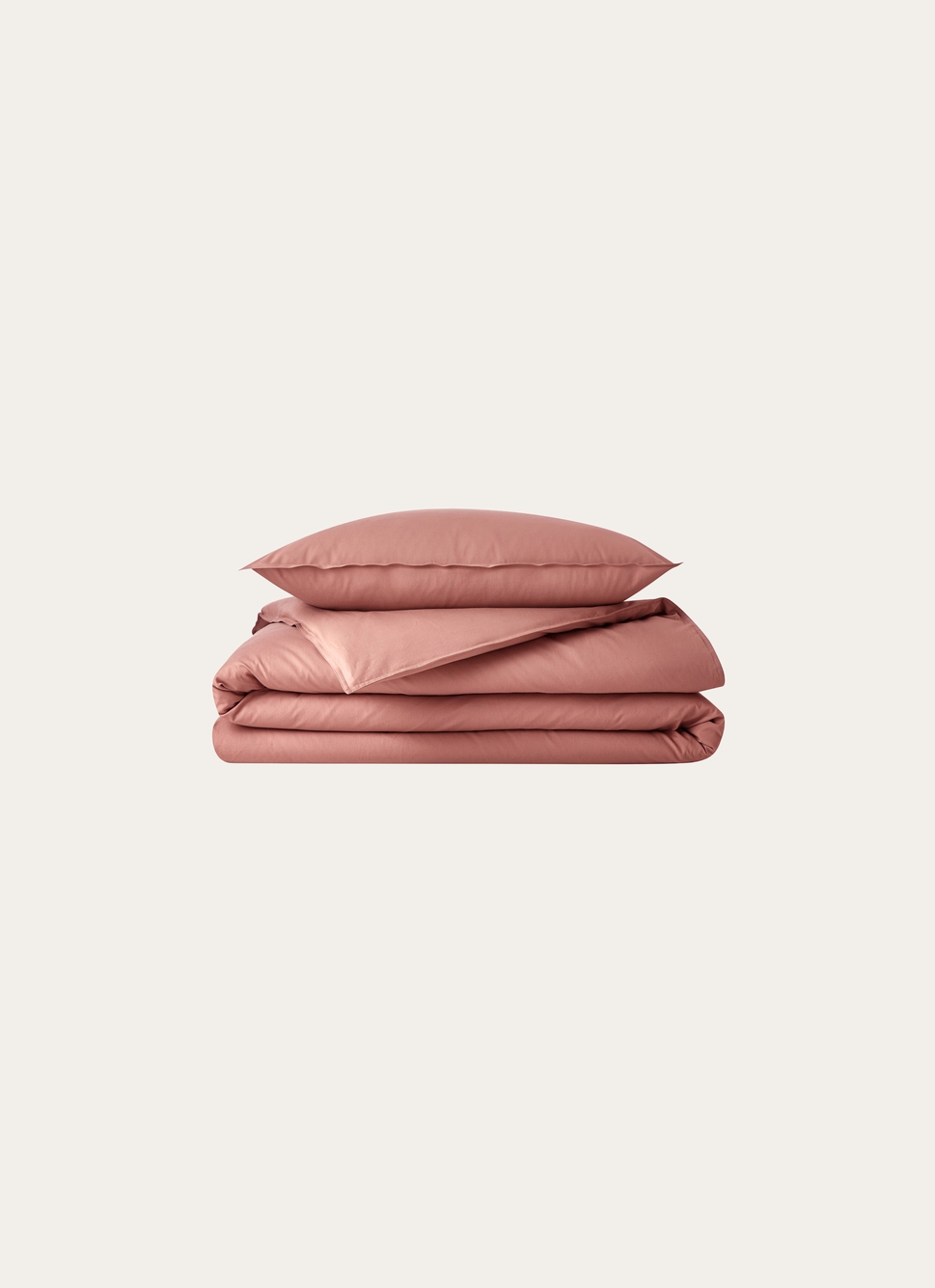 TAIE D'OREILLER UNIE EN COTON LAVÉ BIO ROSE