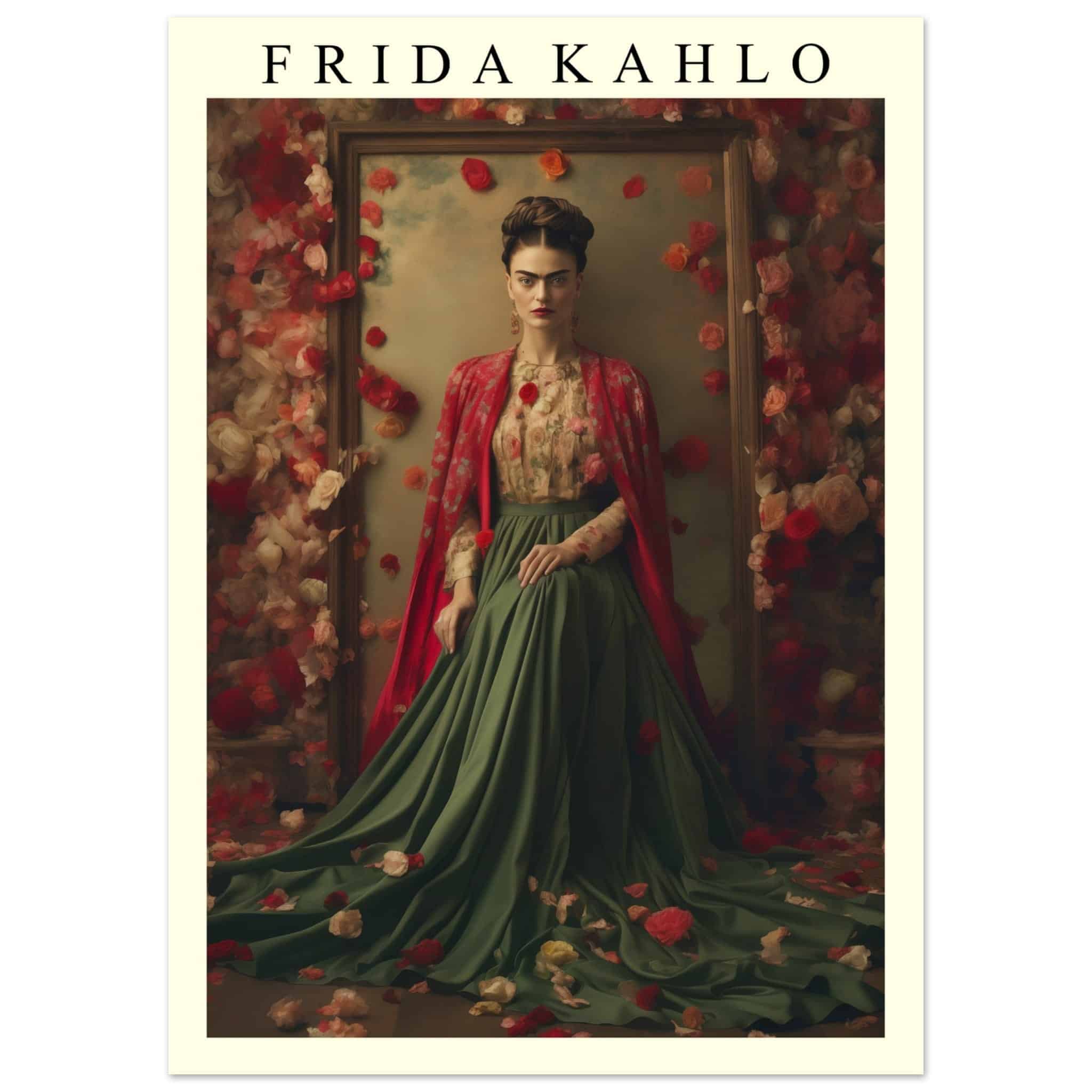 Artfulprints Poster Frida Kahlo - Beauty in flowers  - 50x70 cm - Meerkleurig