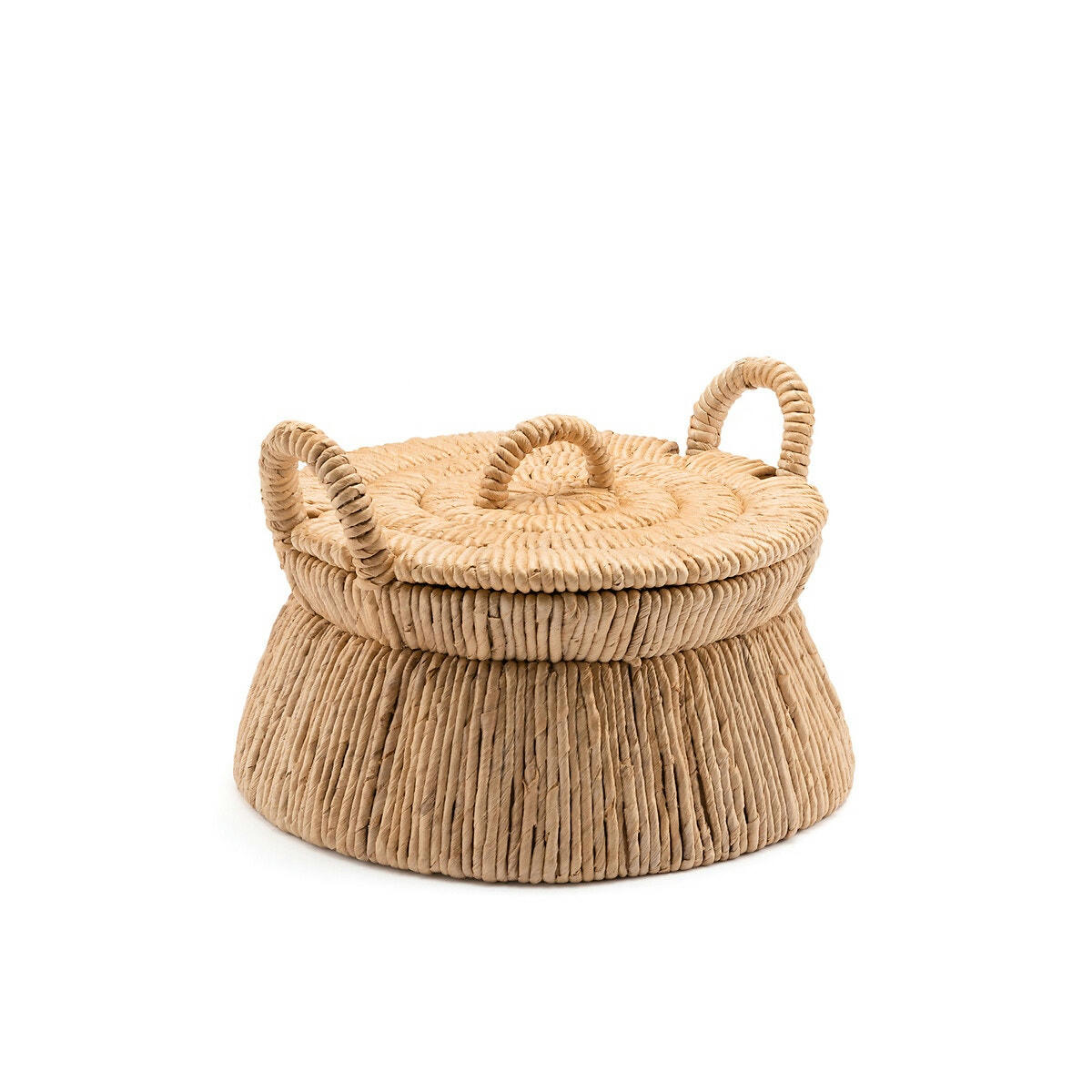 Panier avec couvercle bananier tressé, Caja