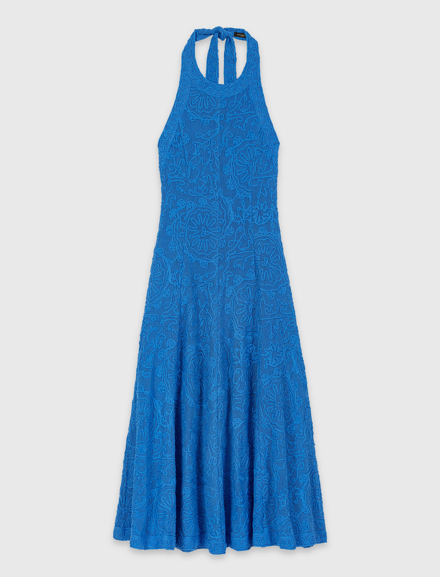 Robe longue dos nu en guipure