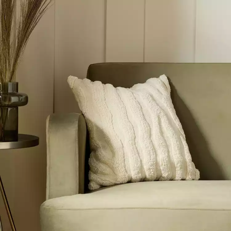 Habitat Tufted Waves Cushion - Neutral - 43x43cm