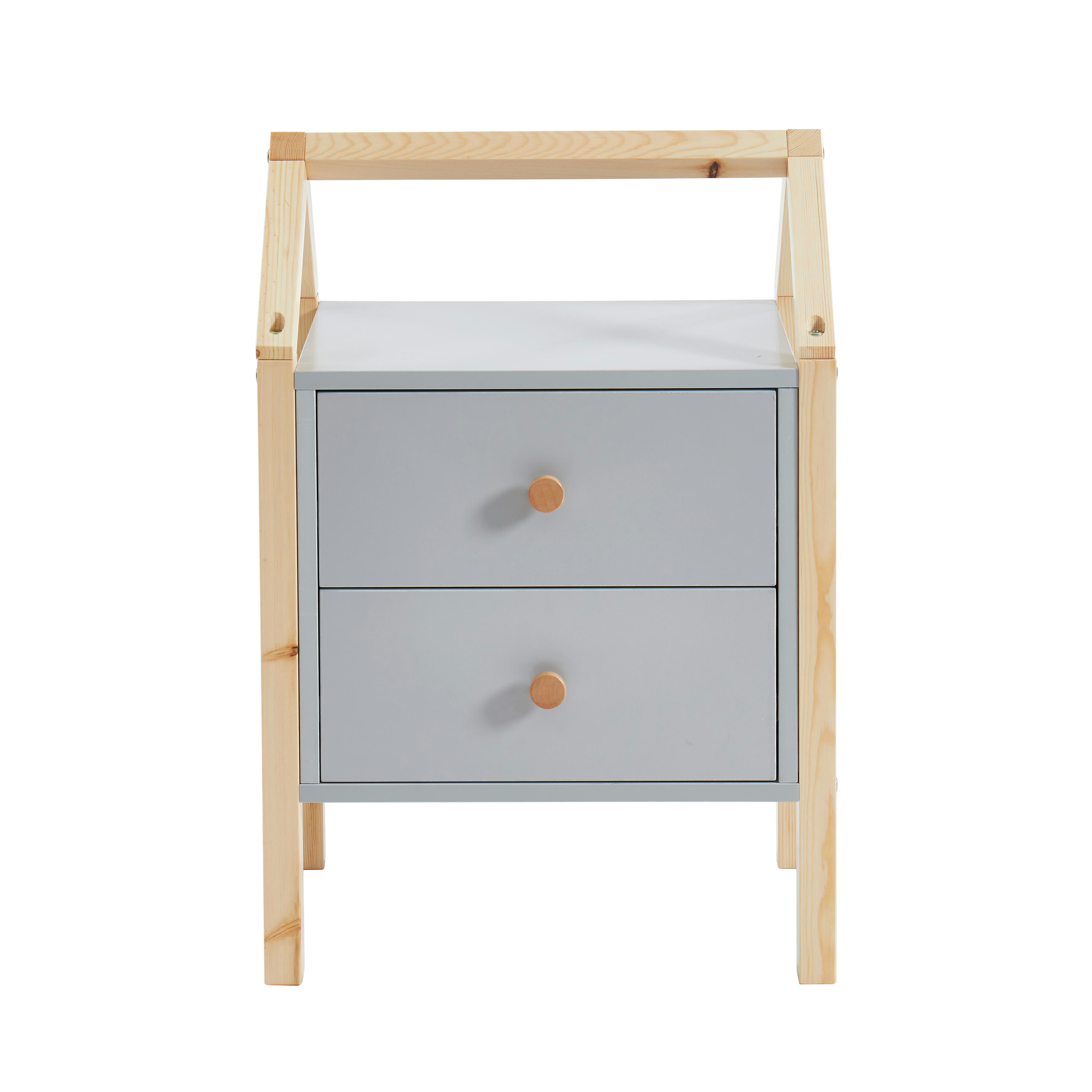TINY - Table de chevet enfant   gris  2 tiroirs