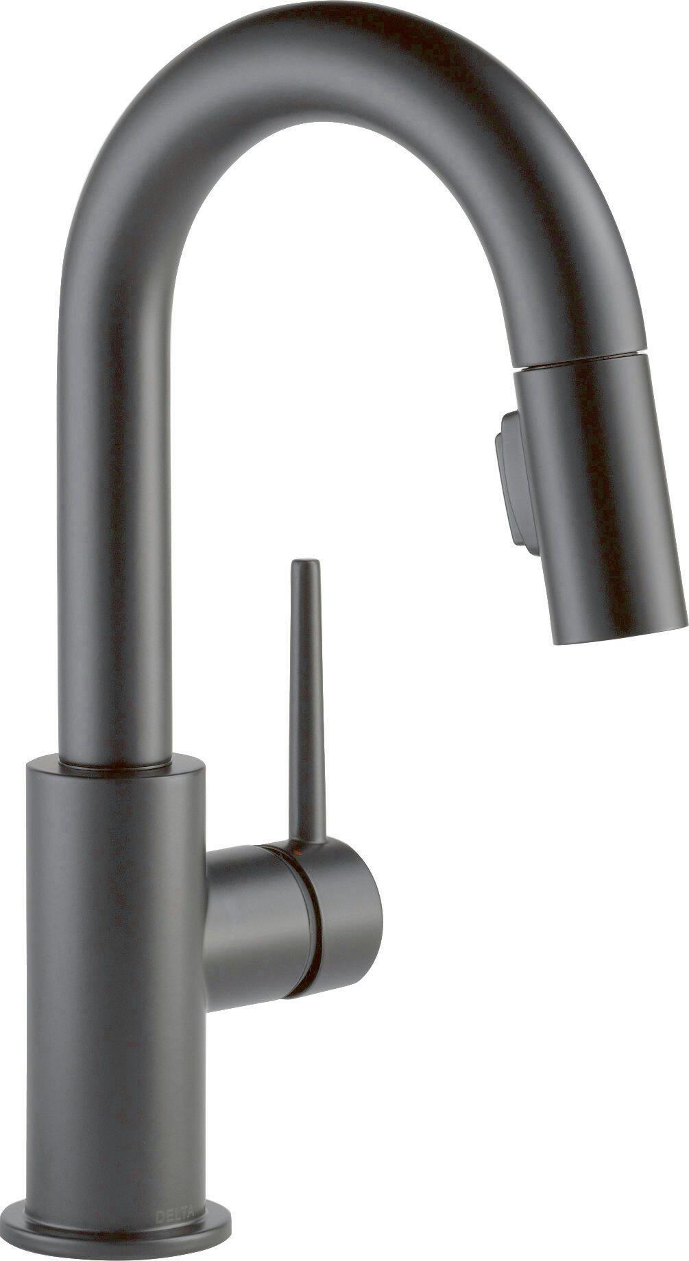 Delta Trinsic 1-Handle Pull-Down Bar/Prep Faucet, Matte Black