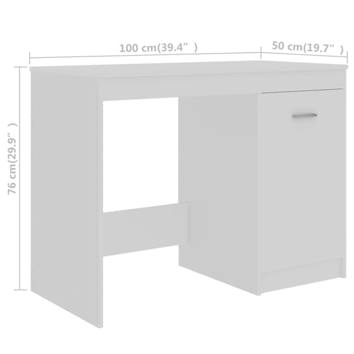 NNEVL Desk White 140x50x76 cm Engineered Wood