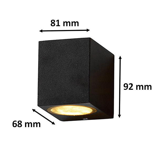 Applique Murale Noire LED Rectangulaire IP44 pour ampoules GU10 - SILAMP