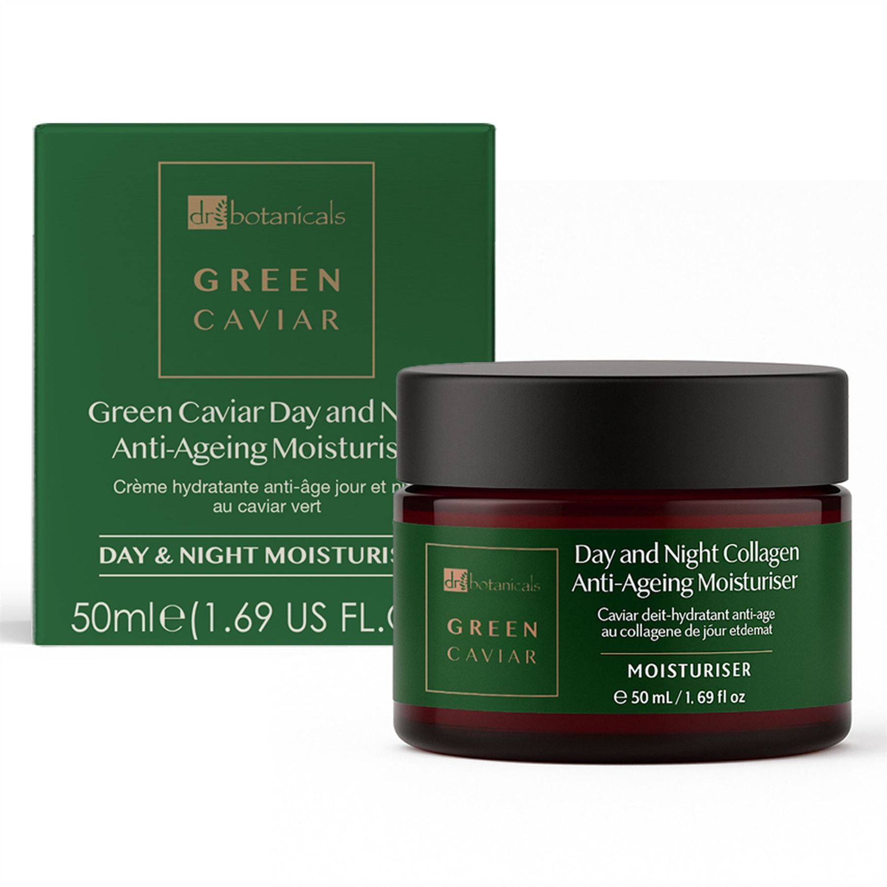 Dr. Botanicals Green Caviar Day & Night Anti-Ageing Moisturiser 50ml for Hydration and Nourishment