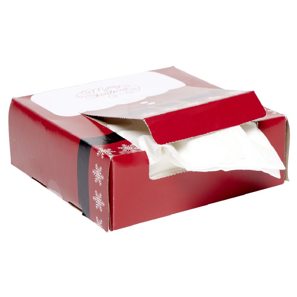 Serviette en papier x100 dans boÎte Père No&euml;l