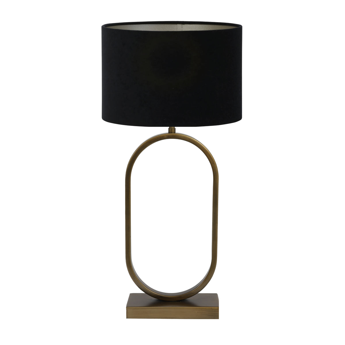 Light & Living tafellamp Jamiri/Velours - ant. brons, zwart - 30x30x67cm