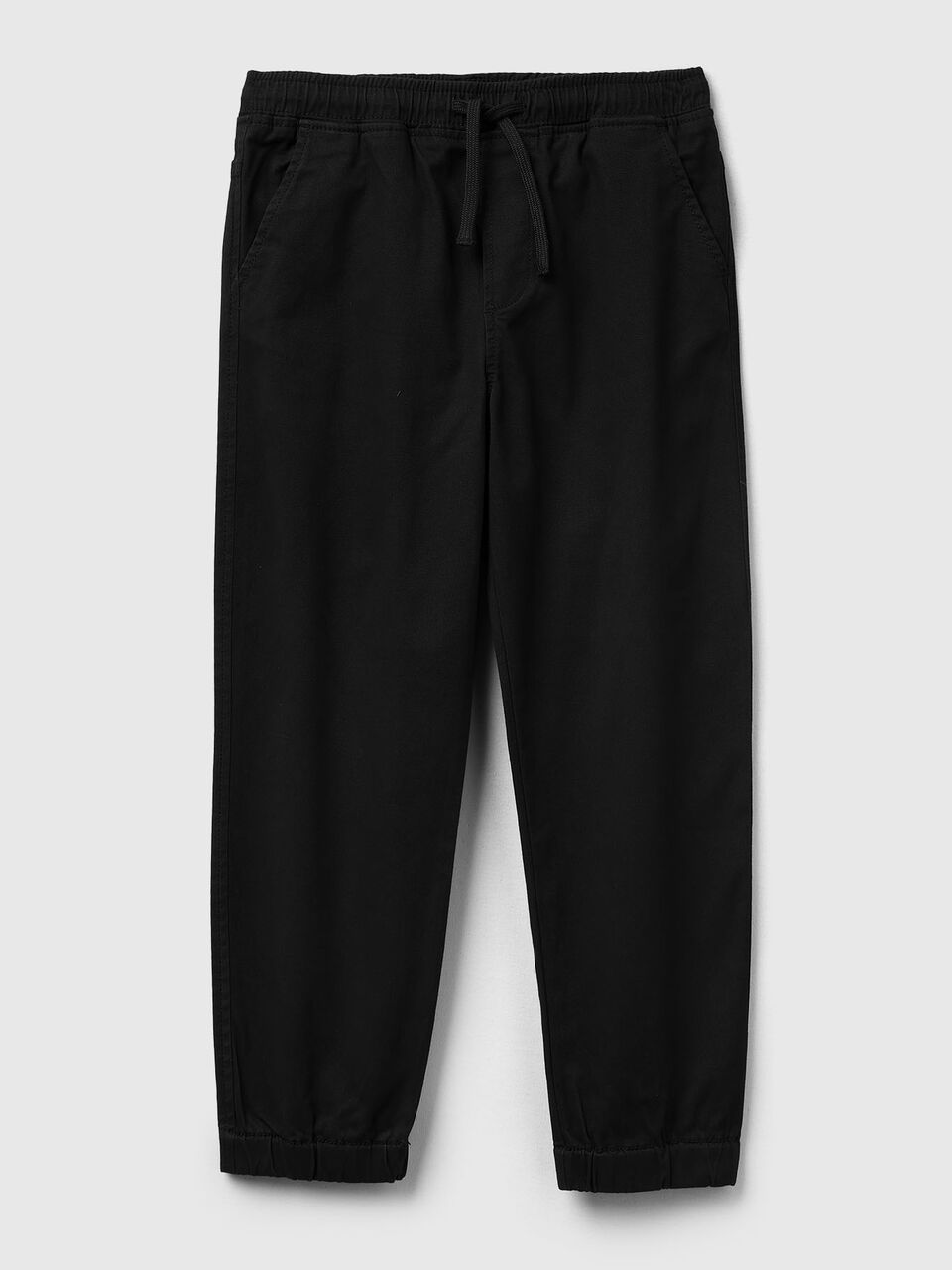 Stretch cotton joggers with drawstring