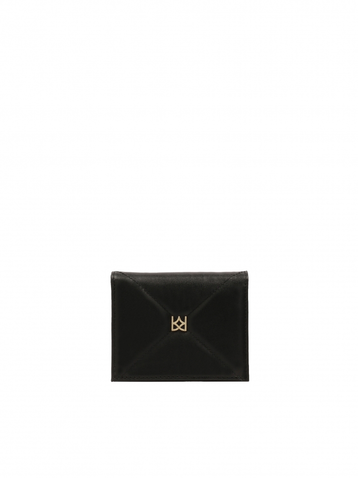 Black wallet with a regular shape