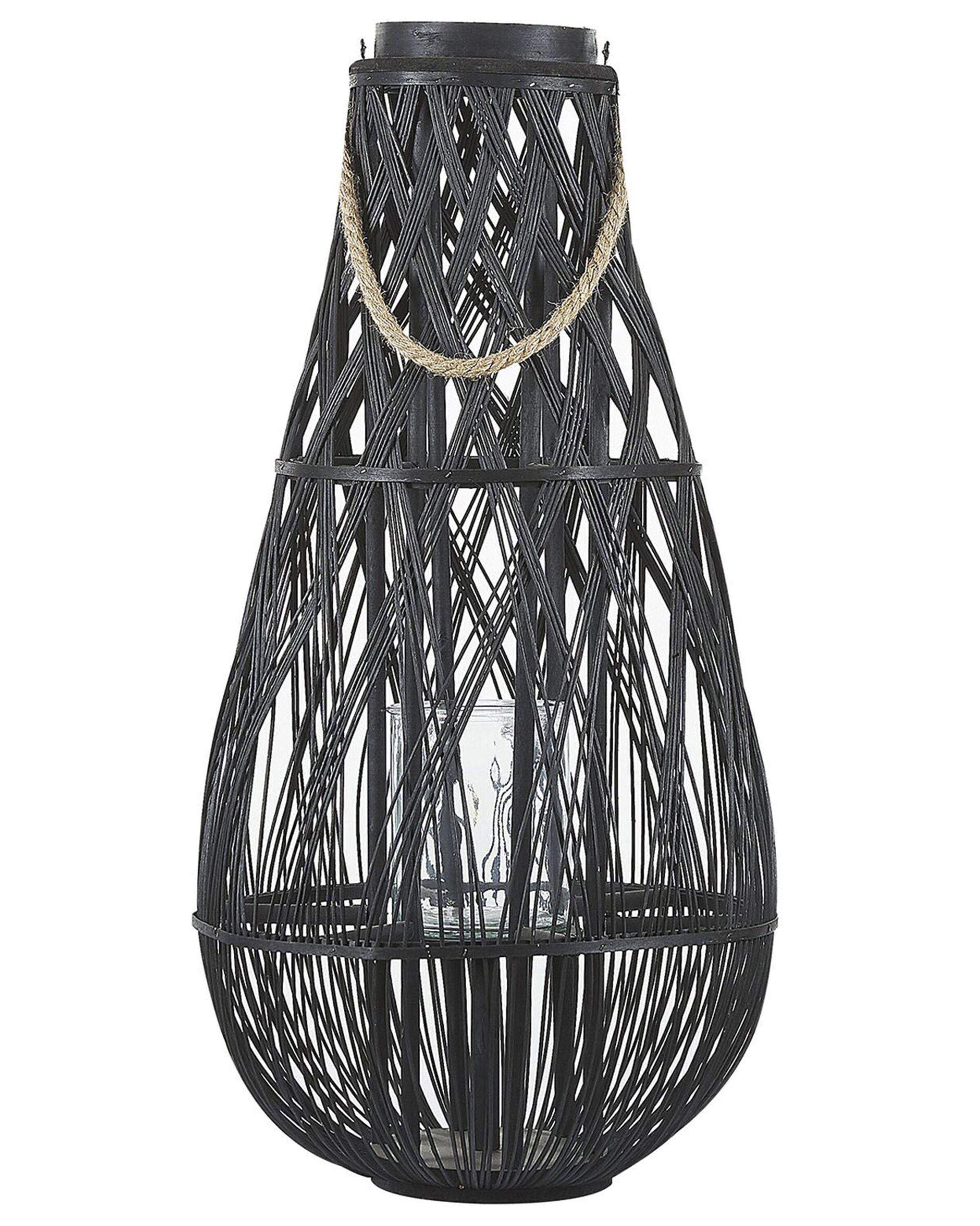 Lantern TONGA Bamboo 77 cm Black