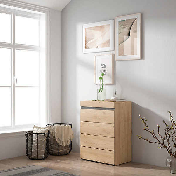 Commode buffet armoire 57x35x75cm couleur chêne