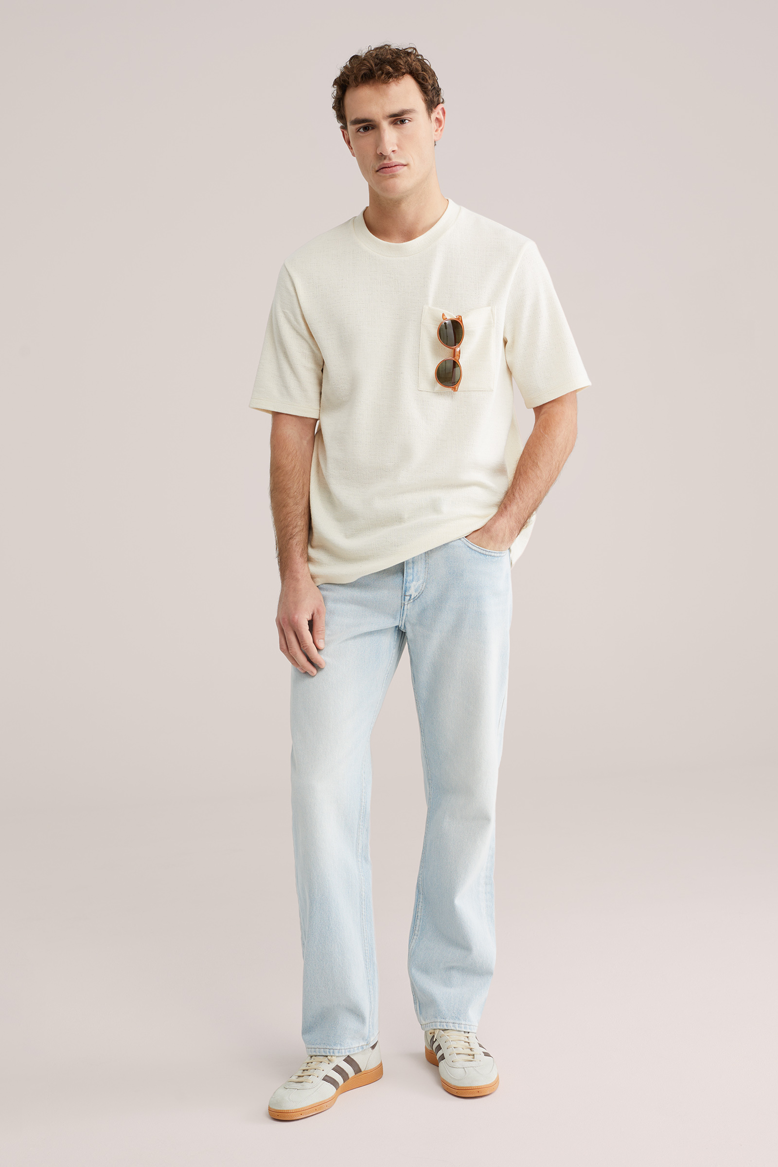 Heren relaxed fit T-shirt met structuur