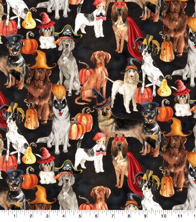 Spooky Dogs Halloween Cotton Fabric