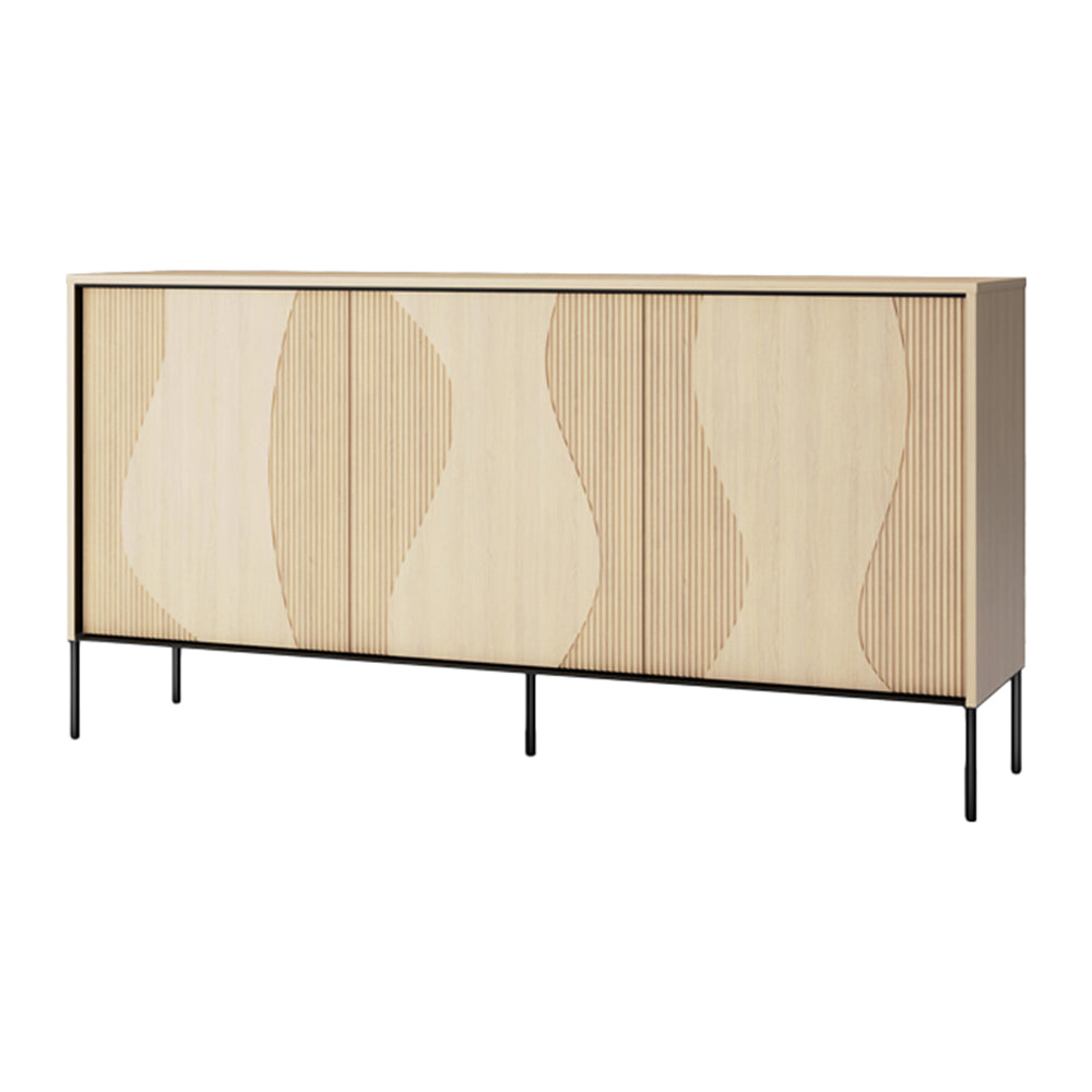 by fonQ Weya Dressoir 3-deurs - Vicenza Bleached Eiken / Zwart