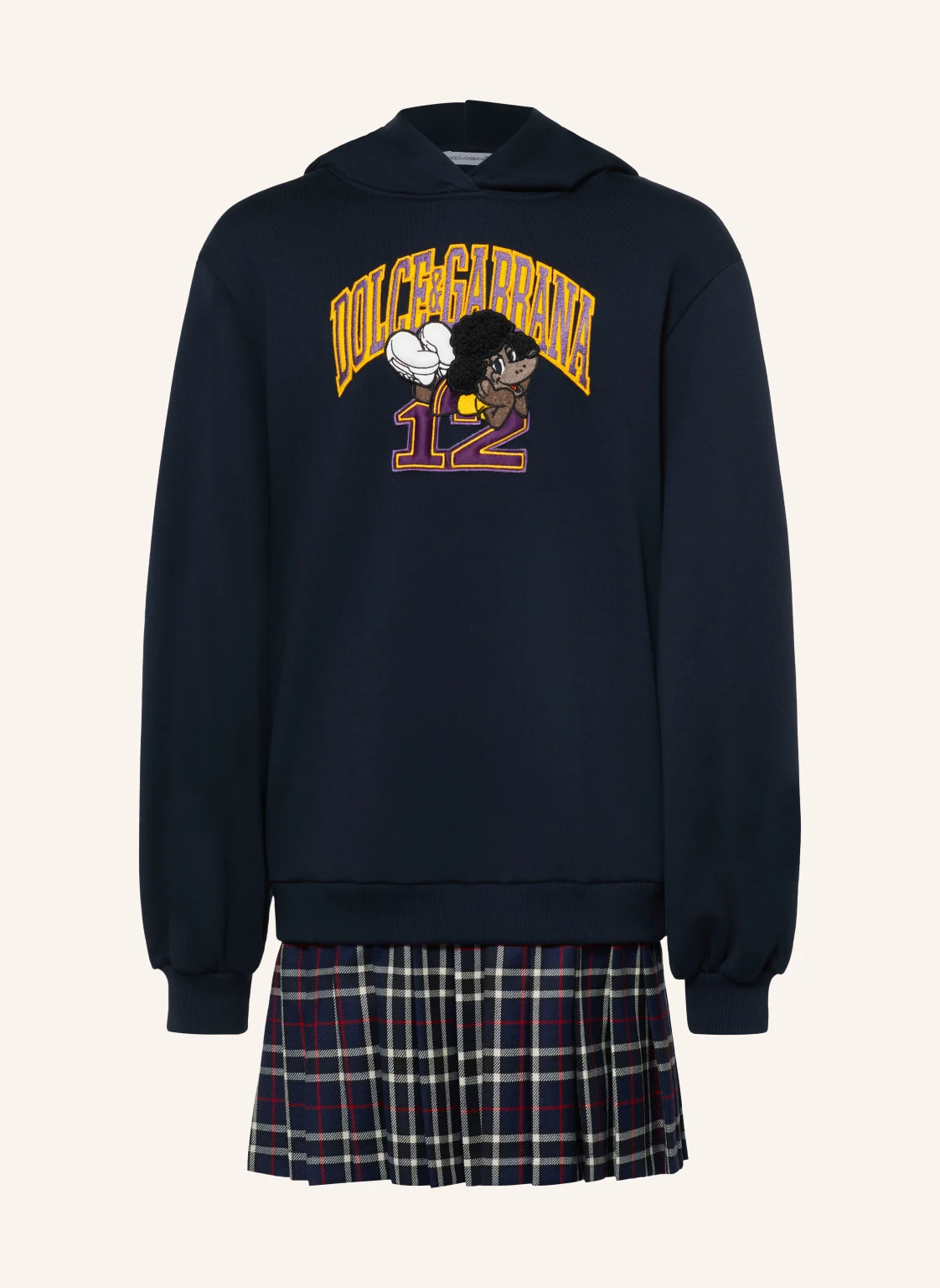 DOLCE & GABBANA Sweatkleid im Materialmix