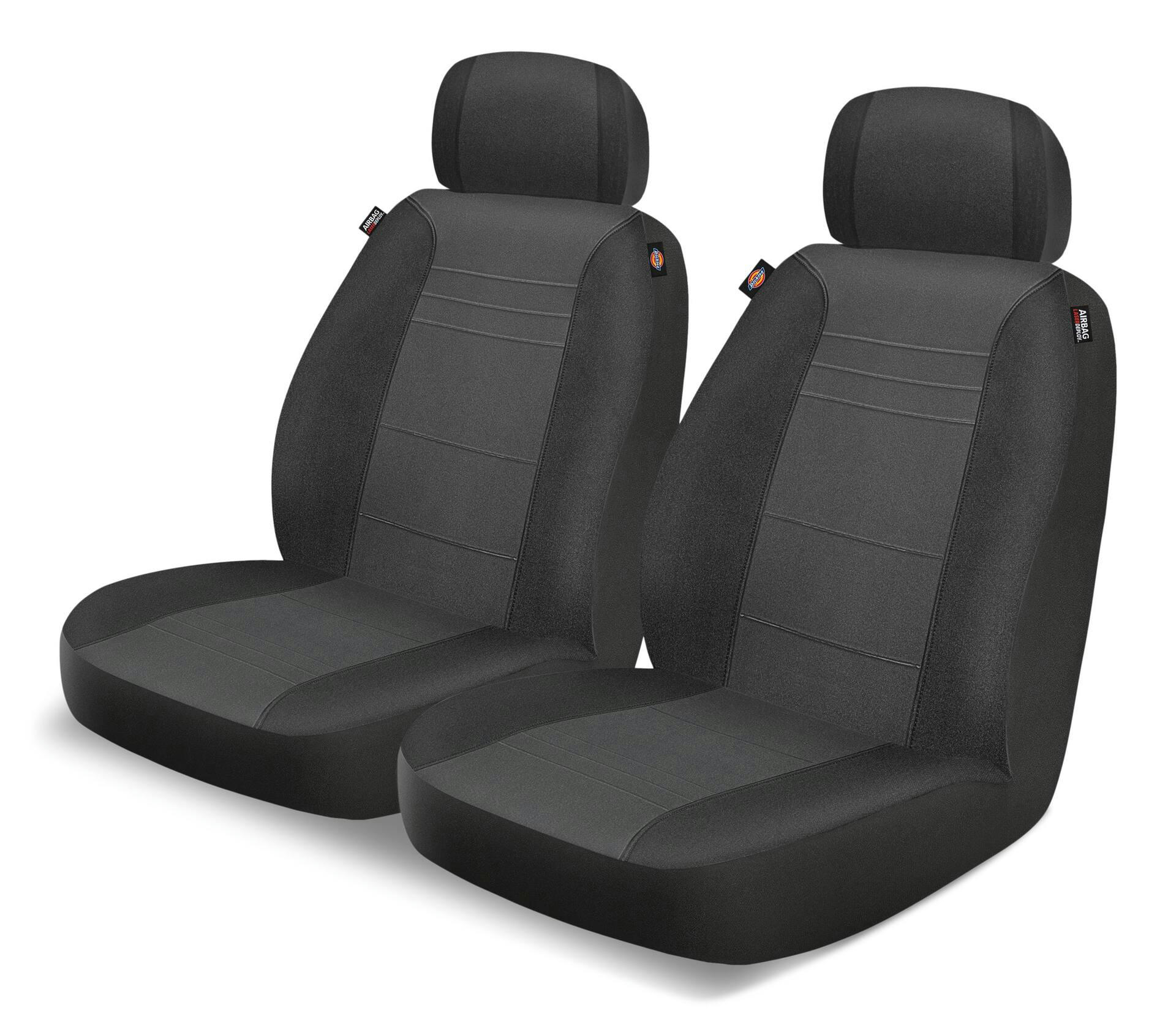 Dickies Aqua Block Water-Resistant Car Seat Cover Set, Black, 2-pk