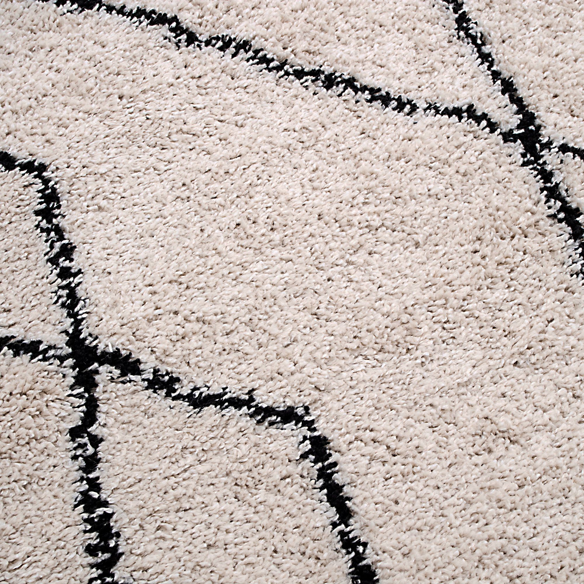 ILEM - Tapis à motifs ethniques - noir et blanc 133x190cm