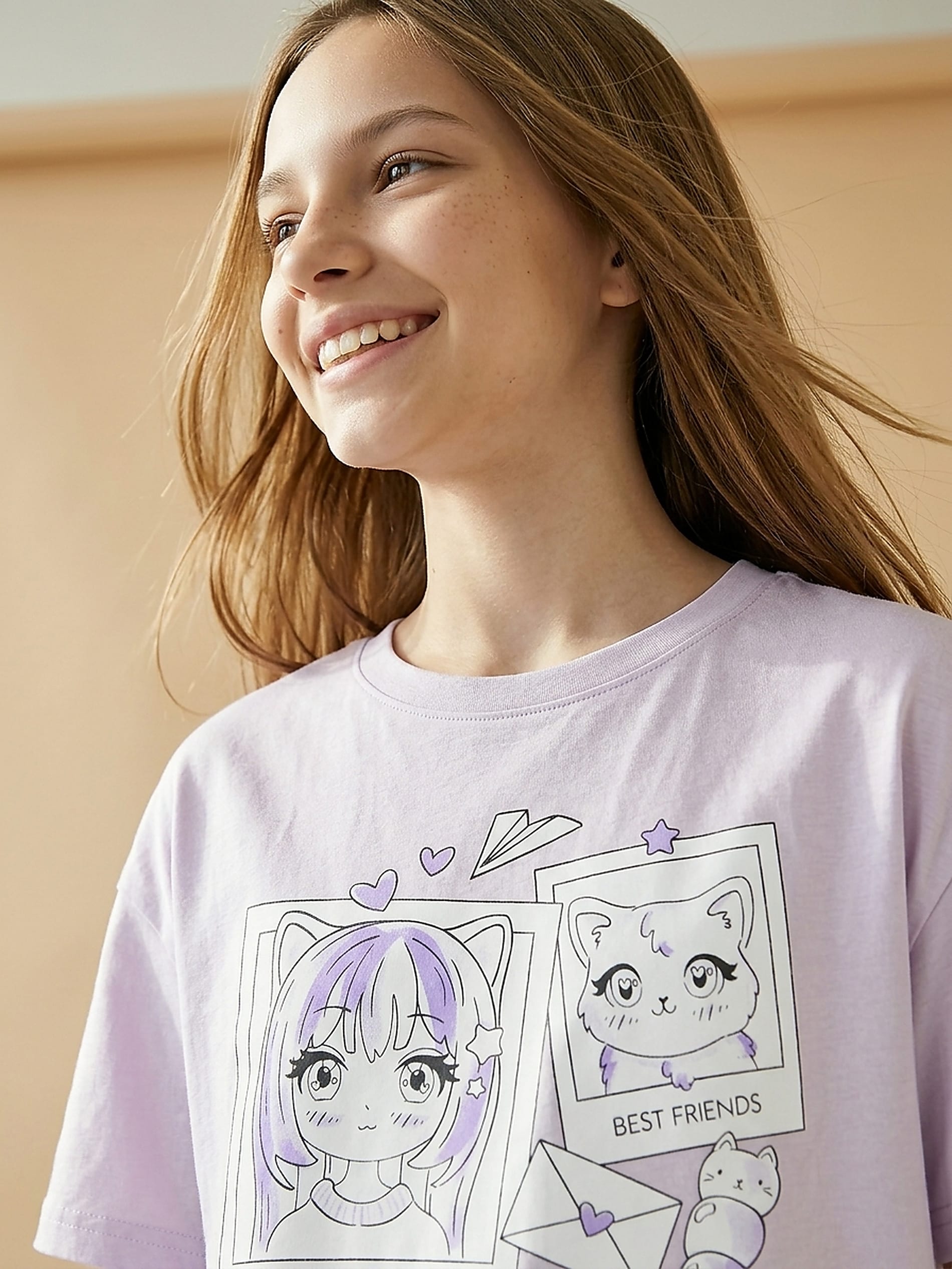 Bawełniana koszulka z nadrukiem anime