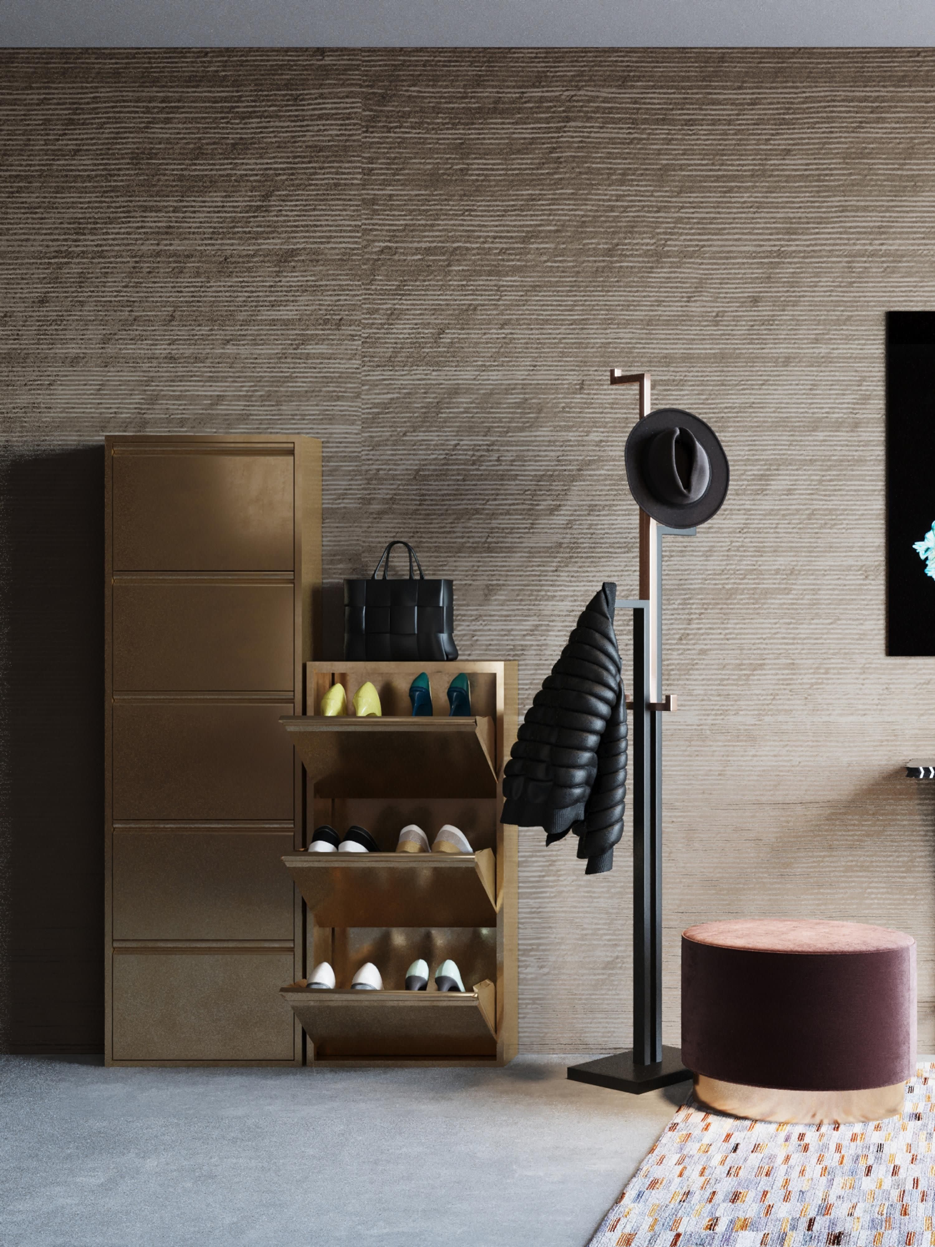 Wand-Schuhschrank Caruso mit Klappfächern