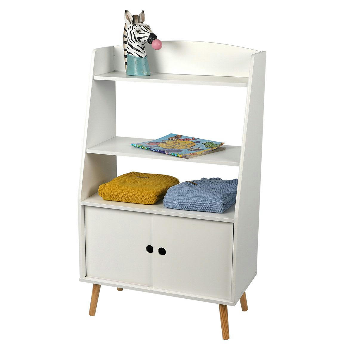 SWEET - Bibliothèque enfant 3 étagères 2 portes