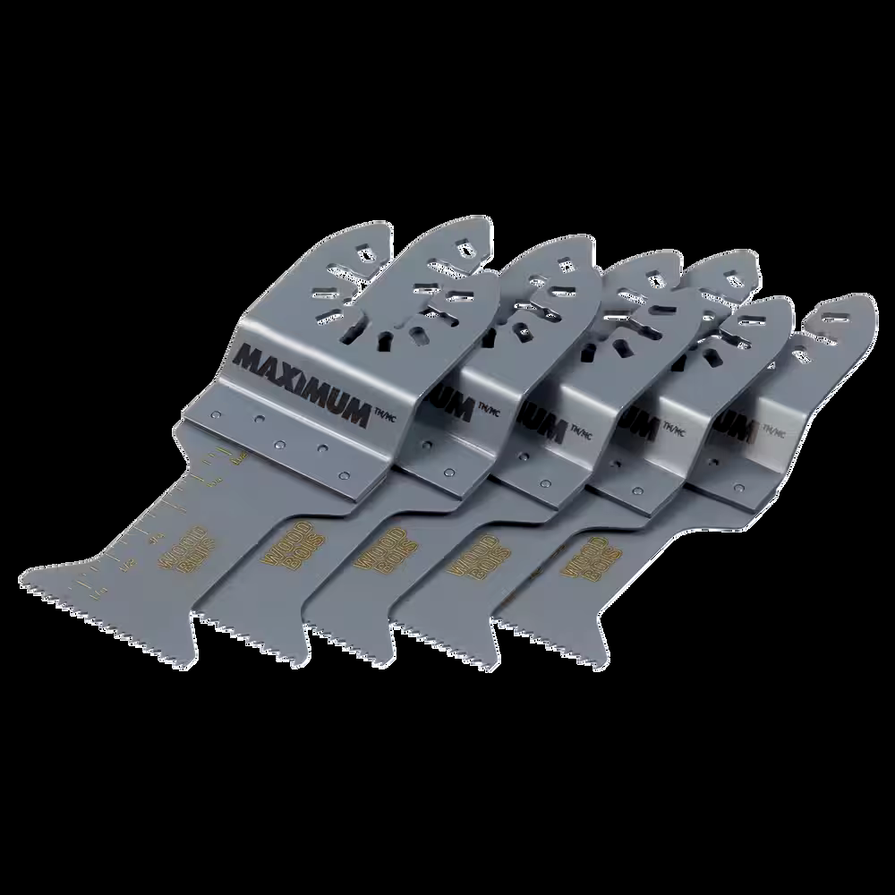 MAXIMUM Oscillating Multi-Tool Universal Wood Flush Cut Blades, 1-1/4-in, 5-pk