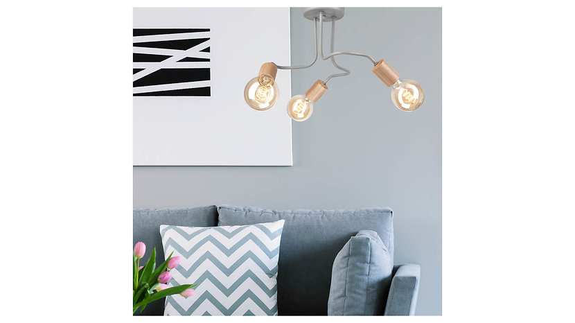 Lampa sufitowa Conor 3-punkowa beżowo-szara